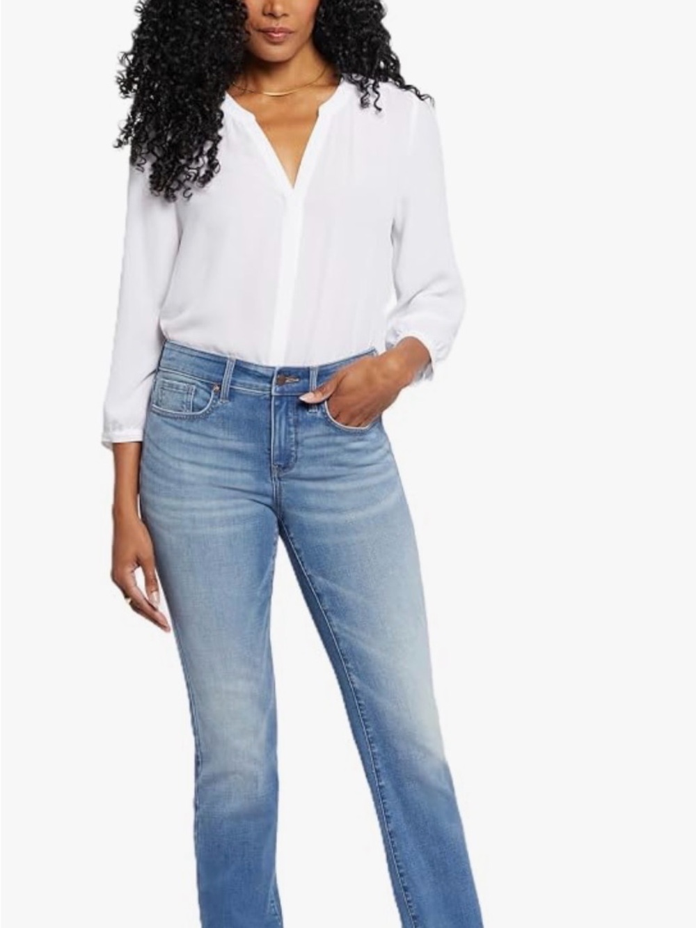 NYDJ Straight Mid Rise Marilyn Jeans Maele Wash.  Sz 12.